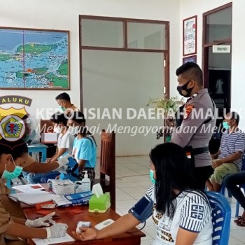 Polsek Jajaran Polres Tanimbar rutin giat Pengamanan dan mendorong Percepatan akselerasi Vaksinasi