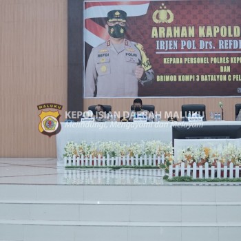 Kapolda Maluku beri arahan kepada personil Polres Tanimbar dan Brimob Kompi 3 Yon C Pelopor Polda Maluku