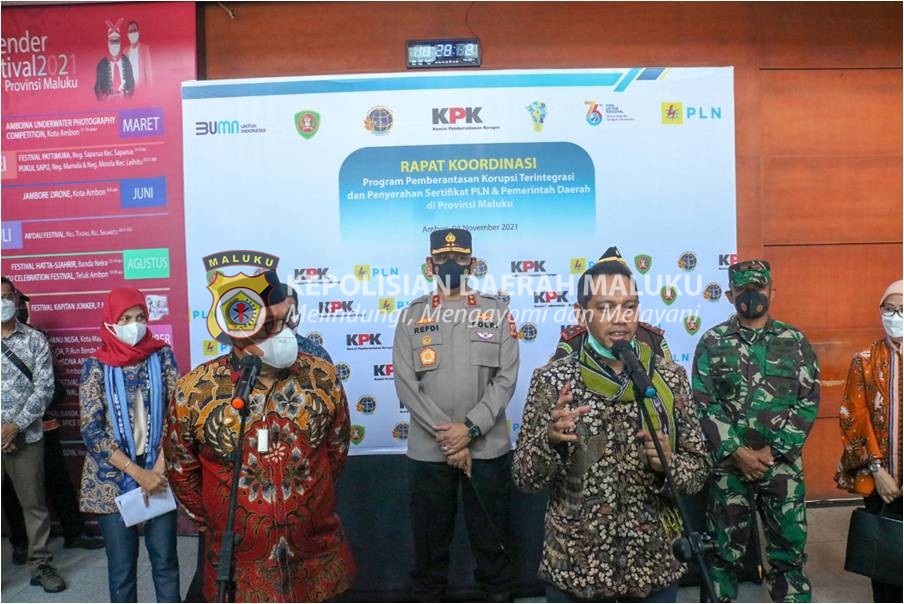 Rakor Pemberantasan Korupsi di Kantor Gubernur Dihadiri Kapolda Maluku