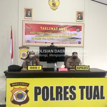 Kapolres Tual Pimpin, Taklimat Awal Itwasda Polda Maluku Tahap II T.A 2021