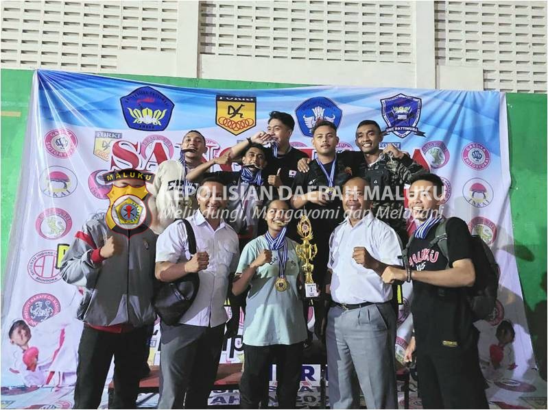 Polda Maluku Sabet Juara Umum Karate Cup II Rektor Unpatti