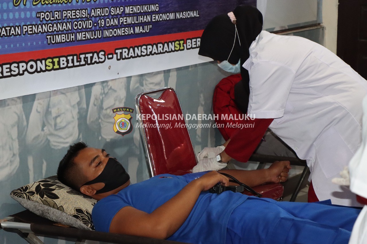 Peringati HUT Ke-71 Airud Tahun 2021, Satpolairud Polres Buru Gelar Donor Darah