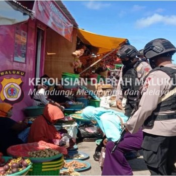 Brimob Kompi 4 Tekan Terus Penyebaran Covid 19 Dengan Melaksanakan Patroli Edukasi Prokes