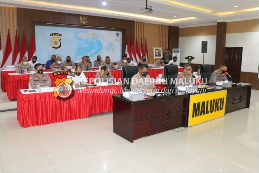 Wakapolda Maluku Rapat Anev Vaksinasi Bersama Wakapolri