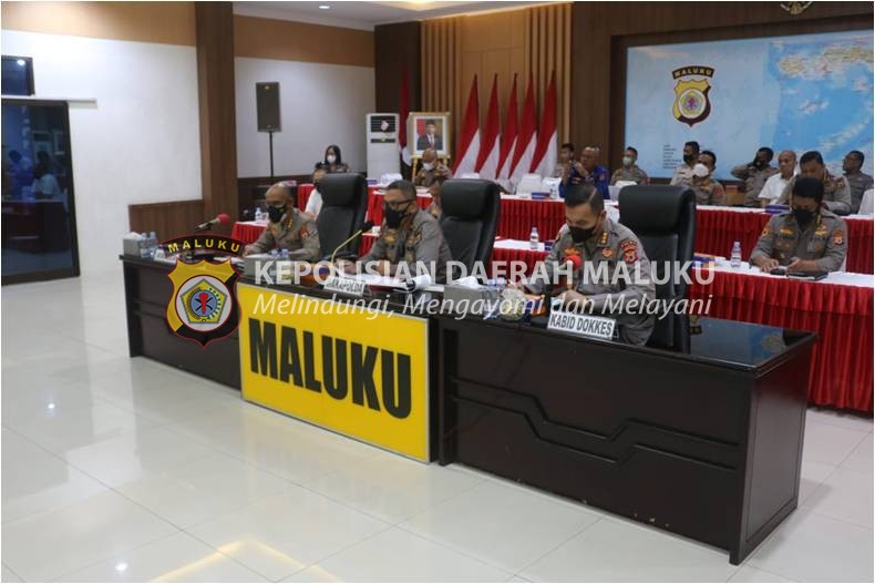 Wakapolda Maluku Evaluasi Lanjutan Vaksinasi Bersama Wakapolri