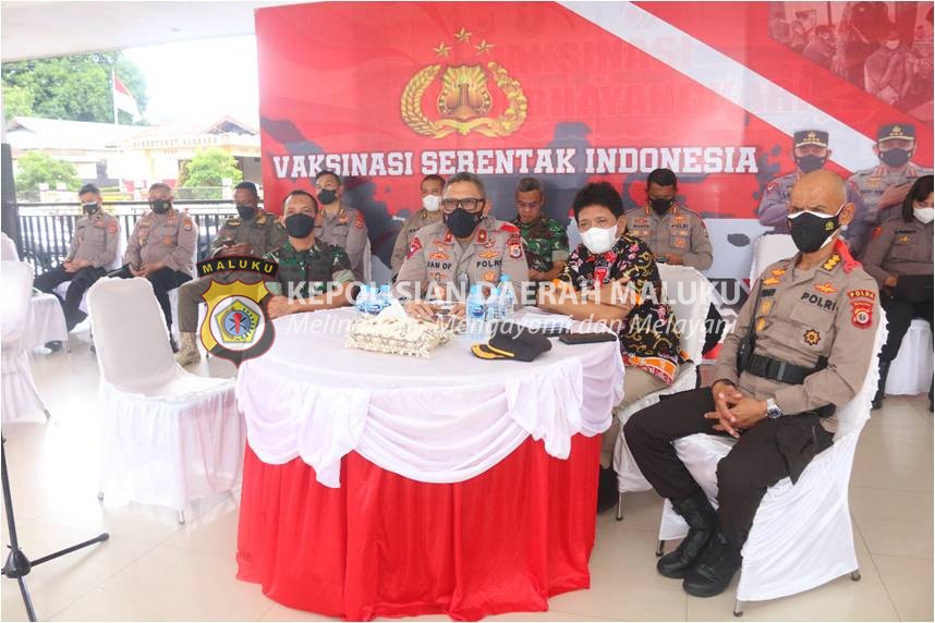 Wakapolda Maluku Ikut Pengecekan Vaksinasi Serentak Pimpinan Kapolri