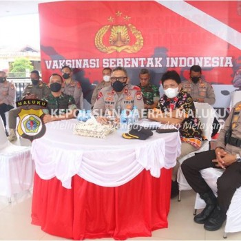 Wakapolda Maluku Ikut Pengecekan Vaksinasi Serentak Pimpinan Kapolri