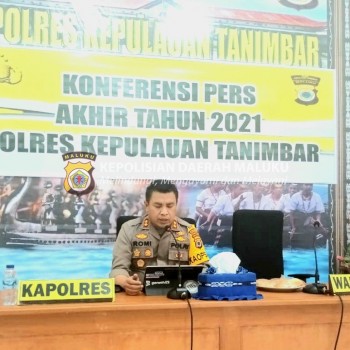 Kapolres Kepulaun Tanimbar Gelar Press Release akhir Tahun 2021