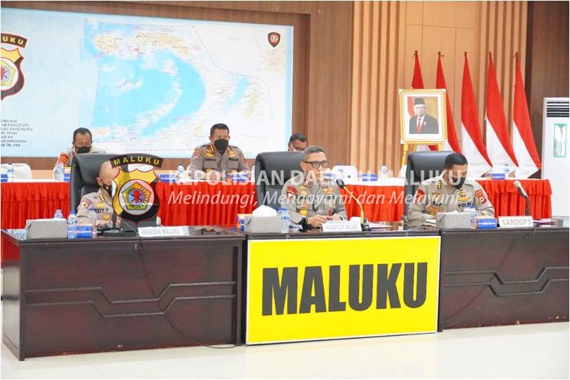 Wakapolda Maluku Ikut Evaluasi Percepatan Vaksinasi secara Virtual