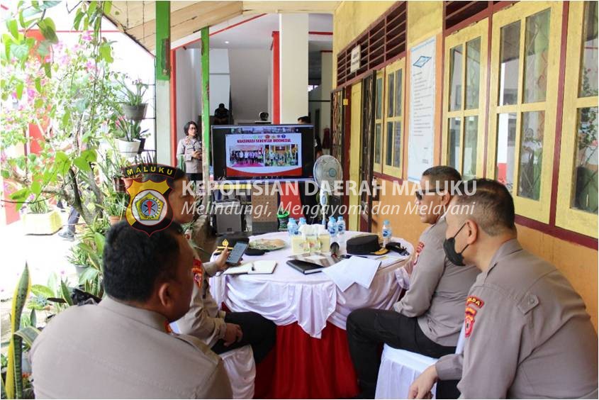 Wakapolda Maluku Ikut Pantau Vaksinasi secara Virtual Pimpinan Kapolri