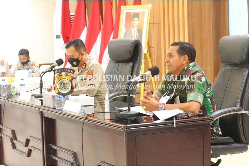 Kapolda Maluku Pimpin Rakor Percepatan Penanganan Covid dan Vaksinasi