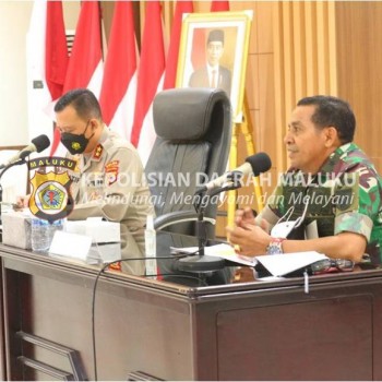 Kapolda Maluku Pimpin Rakor Percepatan Penanganan Covid dan Vaksinasi