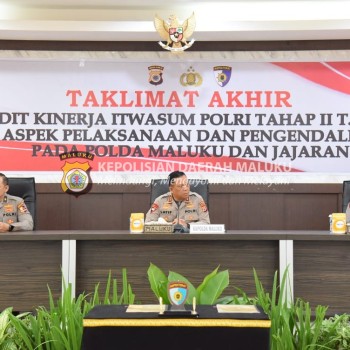 Ini Pesan Kapolda Maluku Saat Pimpin Taklimat Akhir Audit Kinerja Itwasum Polri