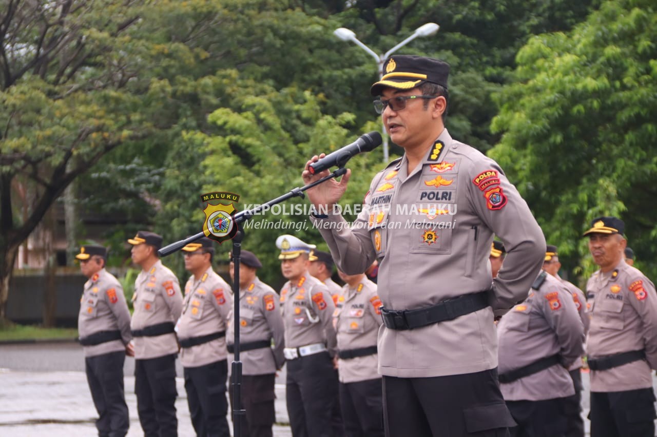 Pimpin Apel Pagi Perdana, Irwasda Maluku: Personel Polri di Maluku harus Netral Saat Pemilu