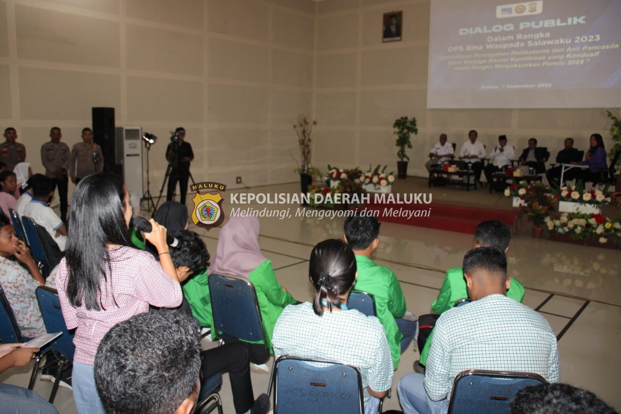 Cegah Paham Radikalisme, Polda Maluku Gelar Dialog Publik dengan Perwakilan Mahasiswa dan Pelajar sekota Ambon