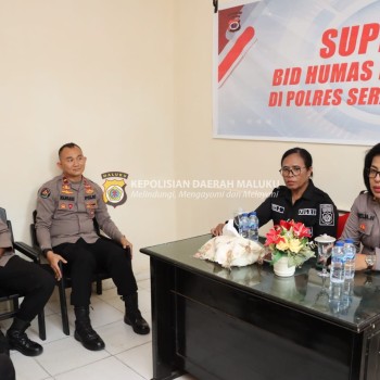 Hari ke-2 Tim Supervisi Humas Polda Maluku Sambangi Polres SBB