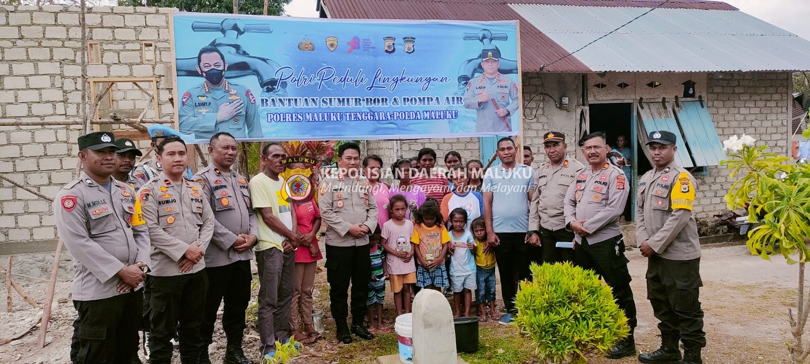 Polres Malra Gelar Baksos Pemberian Bantuan Sumur Bor dan Pompa Air Kepada Satu Desa di Kec. Kei Kecil