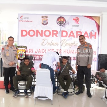 Jelang HUT ke-72, Humas Polda Maluku Gelar Donor Darah