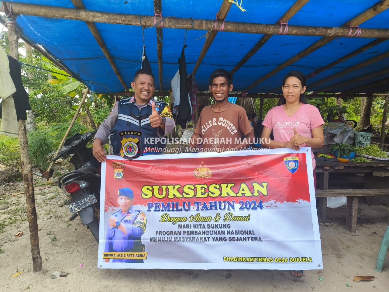 Sukseskan Pemilu 2024, Bhabinkamtibmas Desa Durjela Himbau Warga Menghargai Setiap Perbedaan Pandangan Politik.