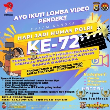 Ayo Ikut Lomba Video Pendek Raih Hadiah Menarik dari Polda Maluku