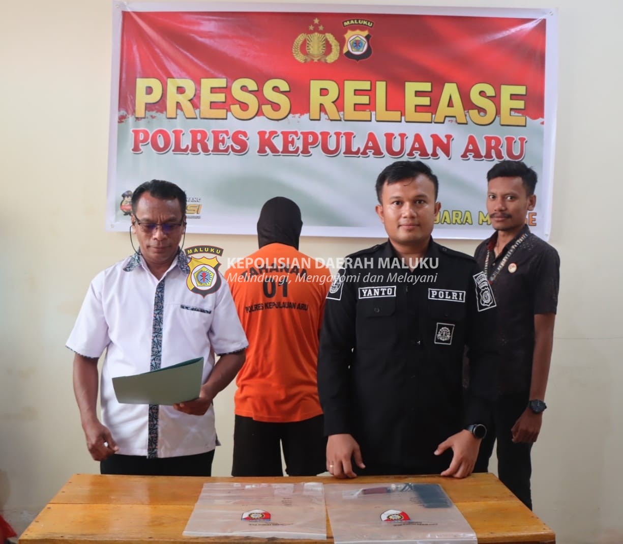 Polres Kepulauan Aru Laksanakan Press Release Pengungkapan Kasus Narkoba.