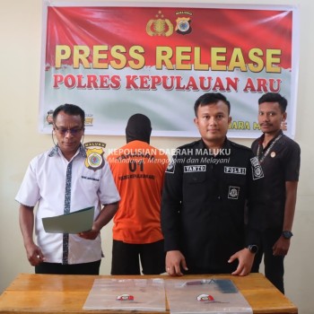 Polres Kepulauan Aru Laksanakan Press Release Pengungkapan Kasus Narkoba.