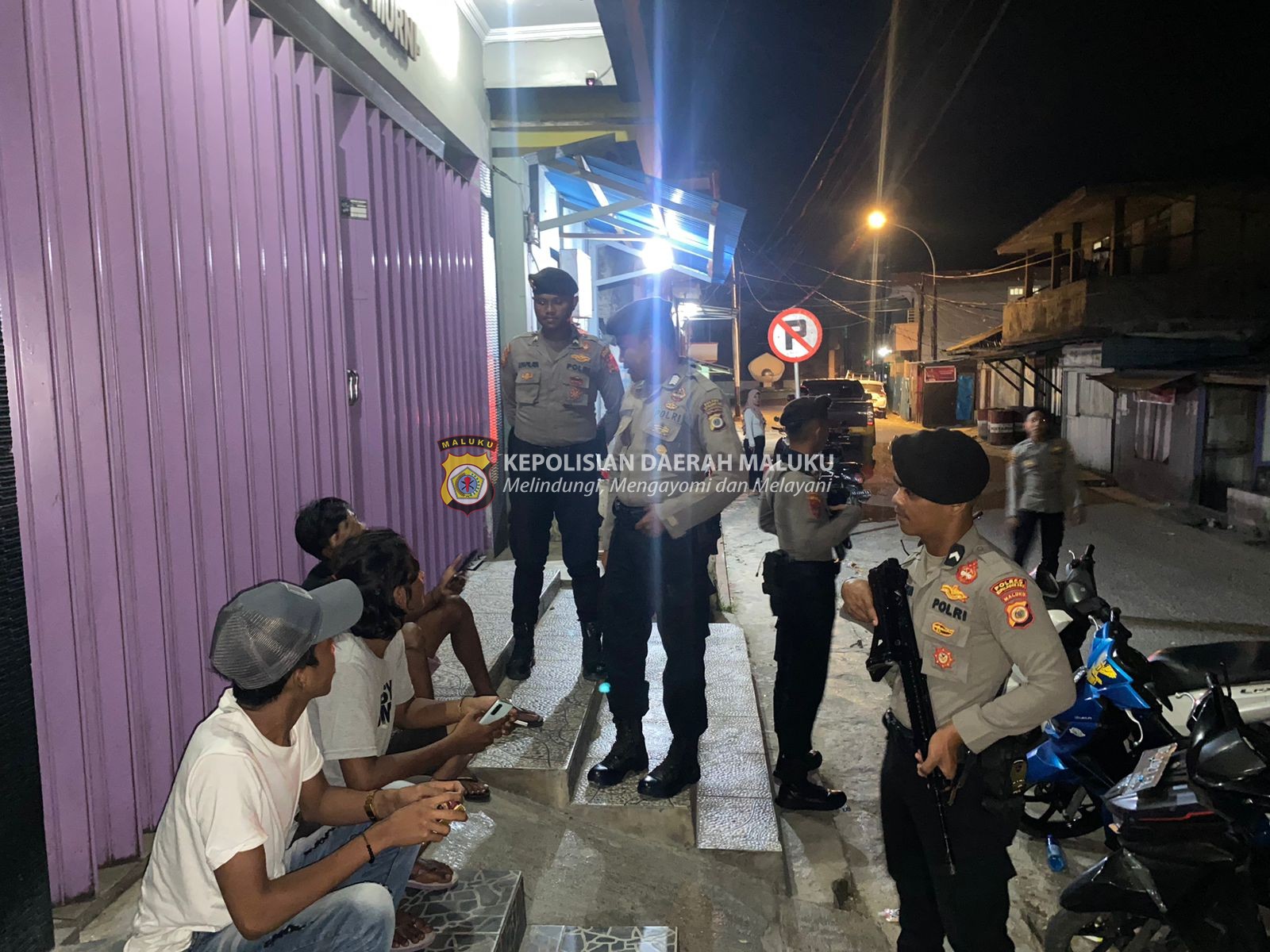 Patroli Malam Hari, Sat Samapta Sasar Titik Rawan Kamtibmas Di Wilayah Kota Dobo.