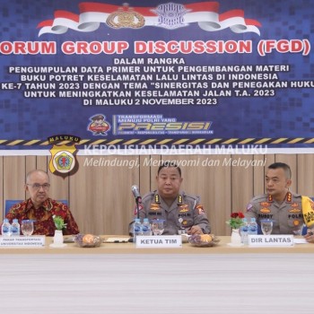 Ditlantas Polda Maluku Gelar FGD untuk Pengembangan Buku Potret Keselamatan Lantas di Indonesia