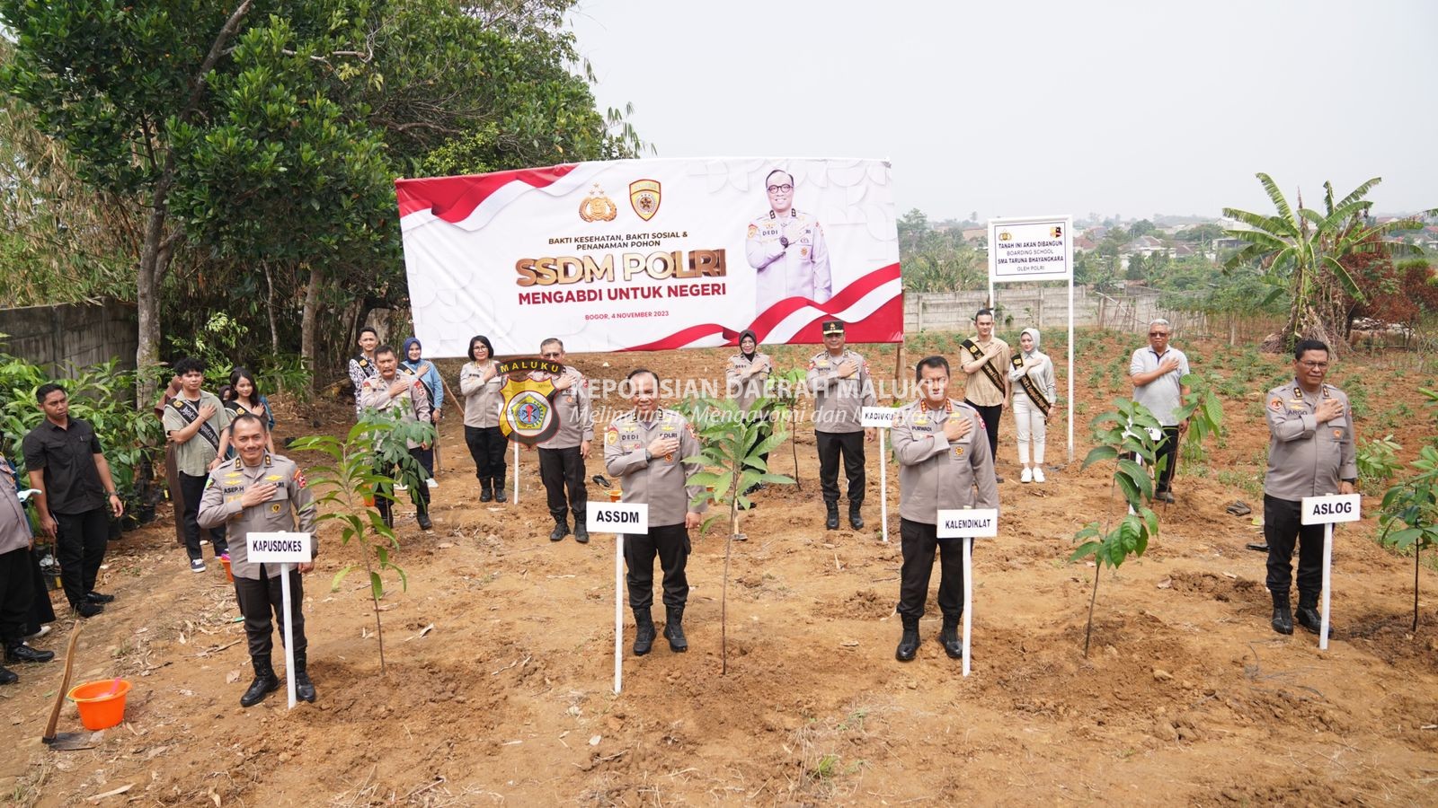 SSDM Polri Gelar Bakti Sosial, Bakti Kesehatan, Tanam Pohon dan Akan Bangun Sekolah SMA Taruna Bhayangkara di Gunung Sindur, Bogor