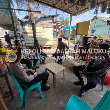 Patroli Sambang Ke Kompleks Sat Samapta Polres Kepulauan Aru Sampaikan Himbauan Kamtibmas.