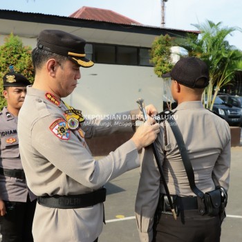 Upacara Pembukaan dan Penerimaan Siswa Latja Bintara Polri Gel II T.A. 2023 dipimpin Kapolresta Ambon