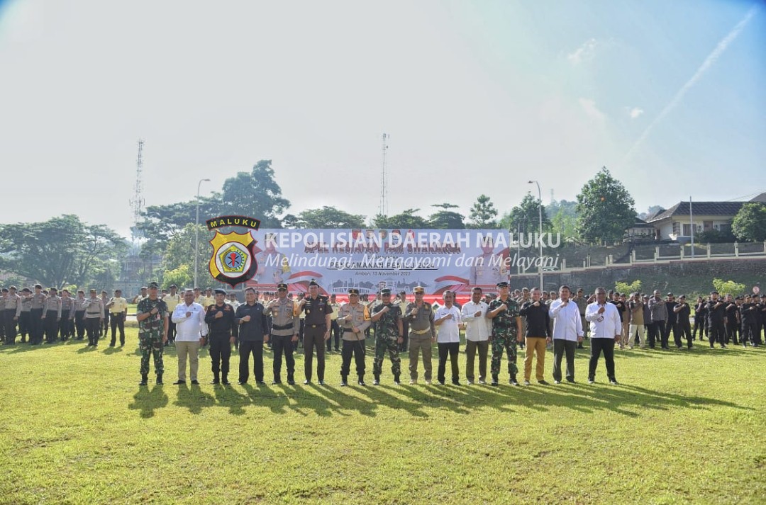 Polda Maluku dan jajaran Gelar Apel PAM Swakarsa Serentak di Maluku