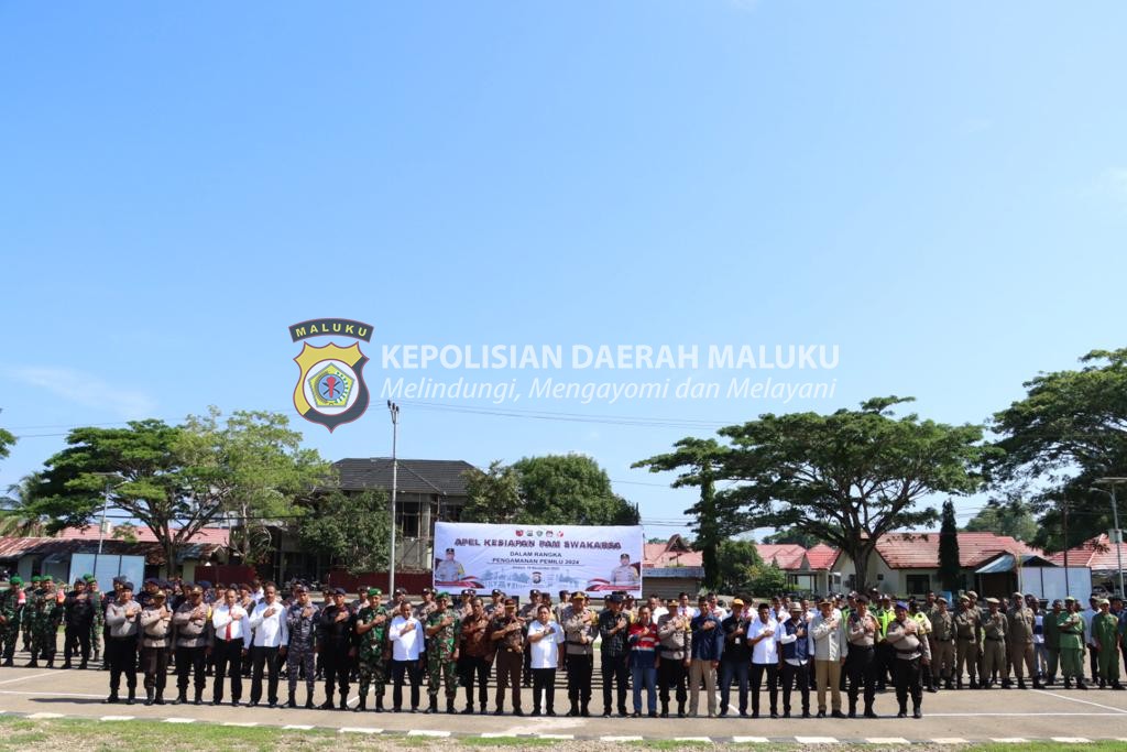 Polres SBT Gelar Apel Kesiapan Pam Swakarsa Jelang Pemilu Tahun 2024