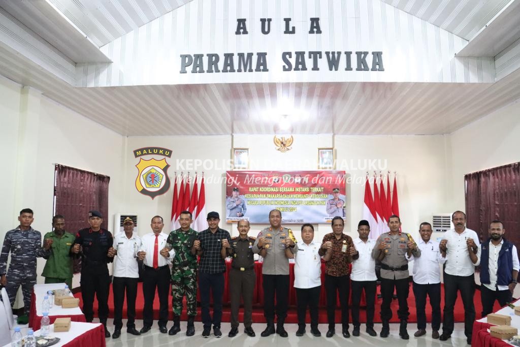 Gandeng Forkopimda, Polres SBT Gelar Rakor Dalam Rangka Kesiapan Pam Swakarsa Pada Pelaksanaan Pemilu 2024