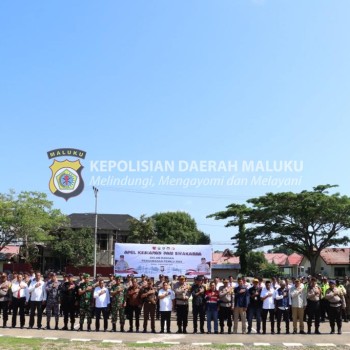 Polres SBT Gelar Apel Kesiapan Pam Swakarsa Jelang Pemilu Tahun 2024