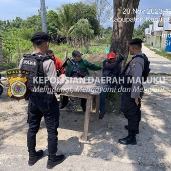 Patroli Dialogis Sat Samapta Polres Kepulauan Aru Sambangi Warga Sampaikan Himbauan Kamtibmas.