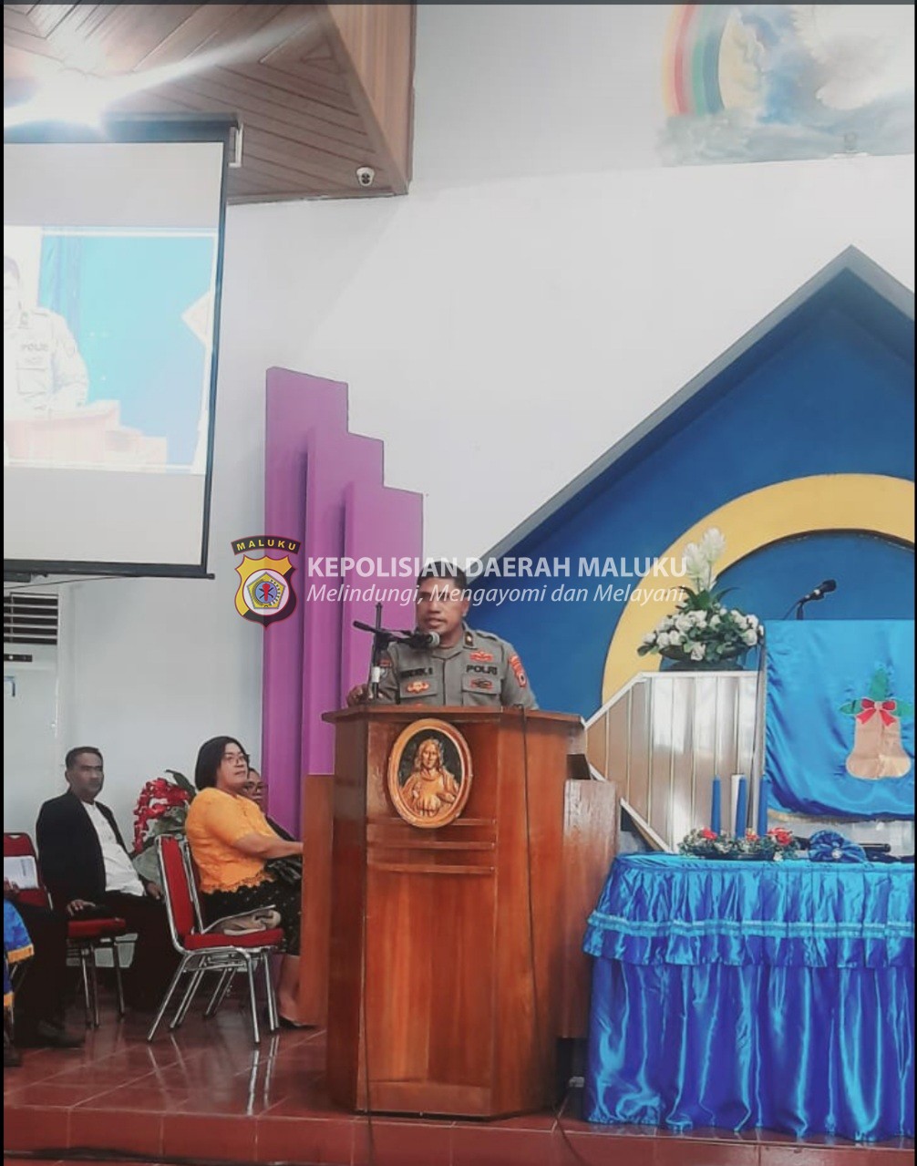 Kunjungi Gereja Elohim Latta, Polda Maluku Ajak Jemaat Jaga Kamtibmas