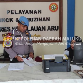 Ruang Pelayanan Satu Atap Polres Kepulauan Aru Mendapatkan Pengawasan Langsung Dari Propam.