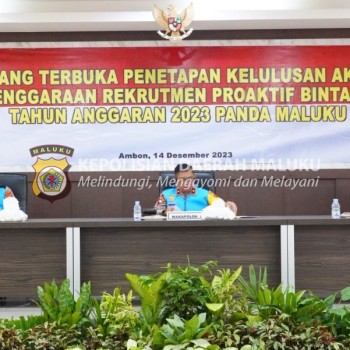 Wakapolda Maluku Pimpin Sidang Pantukhir Seleksi Bintara Rekpro, 16 Casis Dinyatakan Lulus