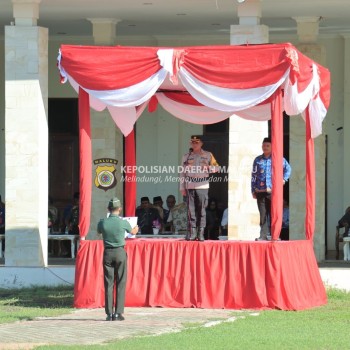 Kapolres Pulau Buru Pimpin Upacara Hari Bela Negara Ke 75 Tahun Di Kantor Bupati Buru