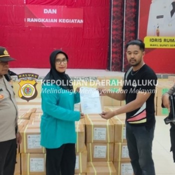 Polres SBT Kawal Ketat Kedatangan Pendistribusian Logistik Pemilu 2024