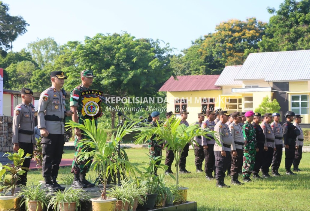 Kapolres MBD dan Dandim 1511 Pulau Moa Gelar Apel Sinergitas Kesiapan Pengamanan Malam Natal Operasi Lilin Salawaku 2023