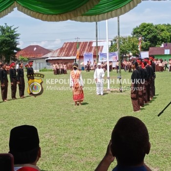 Bhabinkamtibmas Negeri Assilulu Lakukan Pengamanan Pembukaan Pramuka se-Maluku