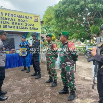 Personil Pos Pam Buano Tegakkan Pengamanan Ops Lilin Salawaku 2023 di Pulau Buano