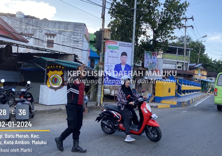 Samapta Polresta Ambon turun Laksanakan Pengaturan Pagi