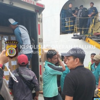 Pengiriman Surat Suara DPD untuk Tual, Malra, Tanimbar dan MBD Dikawal Polda Maluku