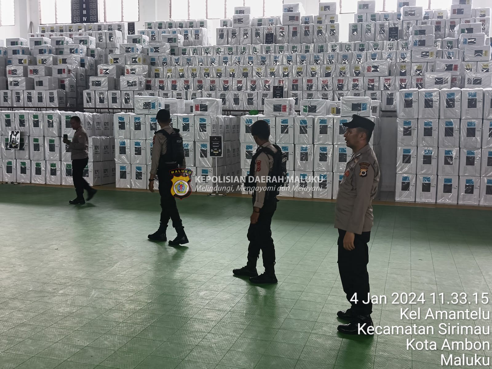 Satgas Preventif OMB Polresta Ambon Patroli di Gudang Logistik KPU