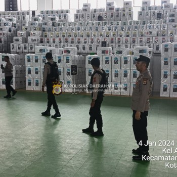 Satgas Preventif OMB Polresta Ambon Patroli di Gudang Logistik KPU