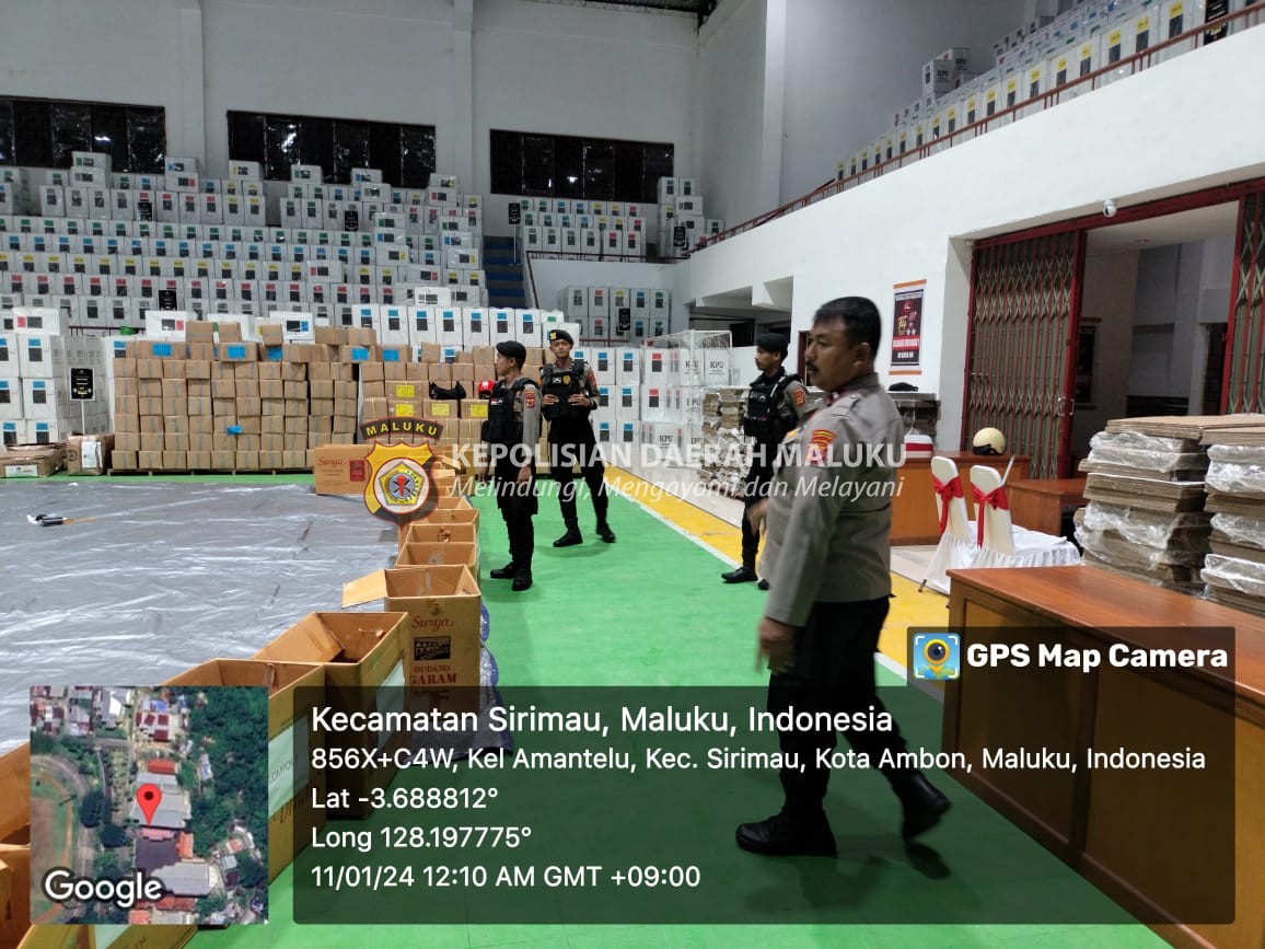 Satgas Preventif OMB Polresta Ambon Patroli ke Gudang Logistik KPU