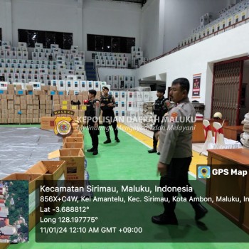 Satgas Preventif OMB Polresta Ambon Patroli ke Gudang Logistik KPU